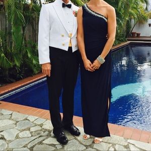 Off the shoulder evening gown